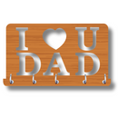 I Love You Mom & Dad Wooden Wall Key Holder - ICraft asia