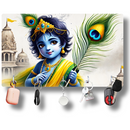 Lord Krishna Wooden Wall Key Holder - ICraft asia