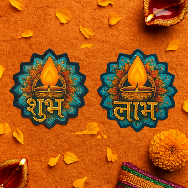 3D MDF Shubh Labh with Diya Design