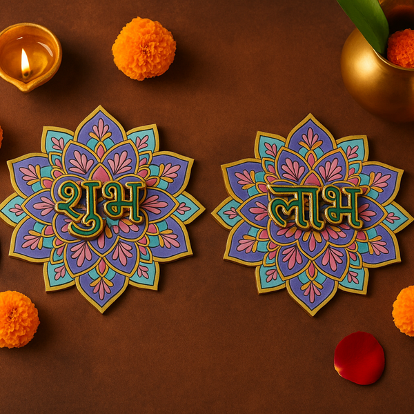 3D MDF Shubh Labh Mandala Design