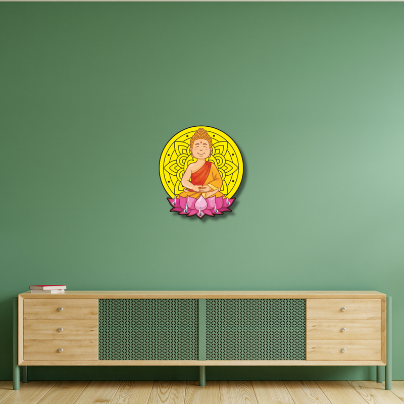 Buddha Mandala Lotus Wooden Wall Key Holder - ICraft asia