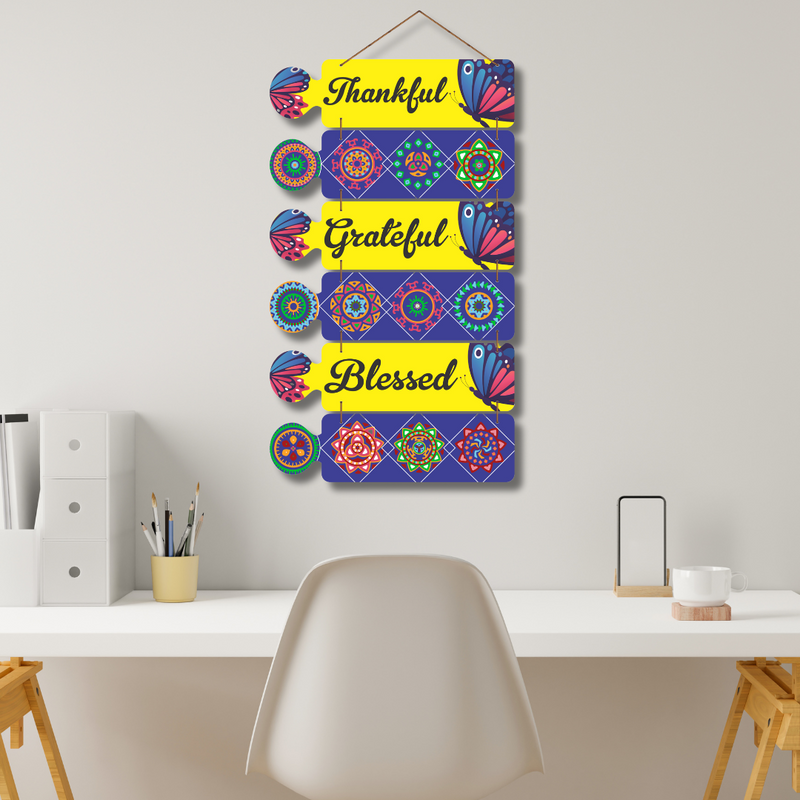 "Thankful" wooden designer wall hanging