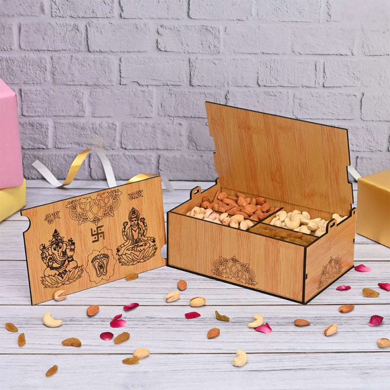 Wooden Dry Fruit Box (Empty Box) | Festive Box