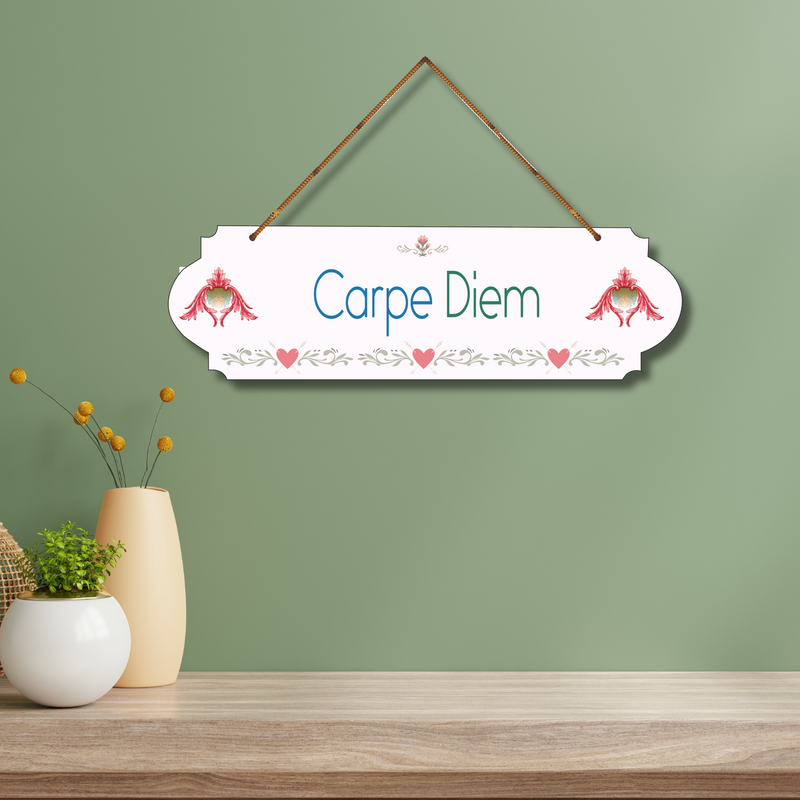 "Carpe Diem Wood  Colorful Wall or Door Hanging"