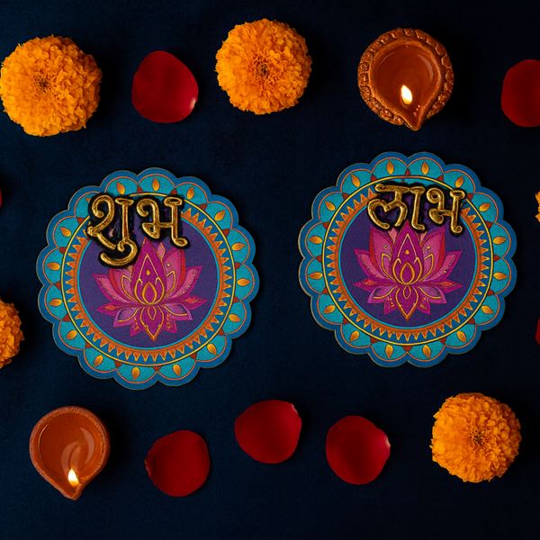 3D MDF Shubh Labh Lotus Design
