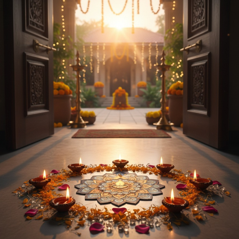 3D MDF Diya Mandala Rangoli