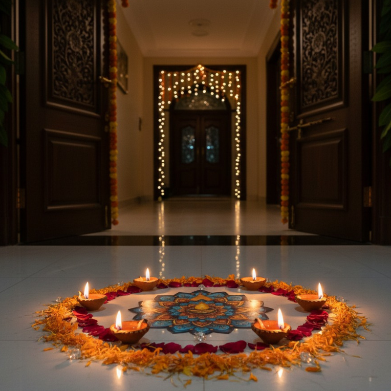 3D MDF Diya Mandala Rangoli