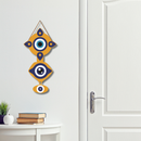 Blue Eye Evil Eye Wooden Wall Hanging