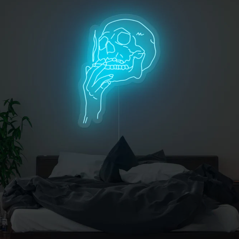 Smoking Skull Neon Sign