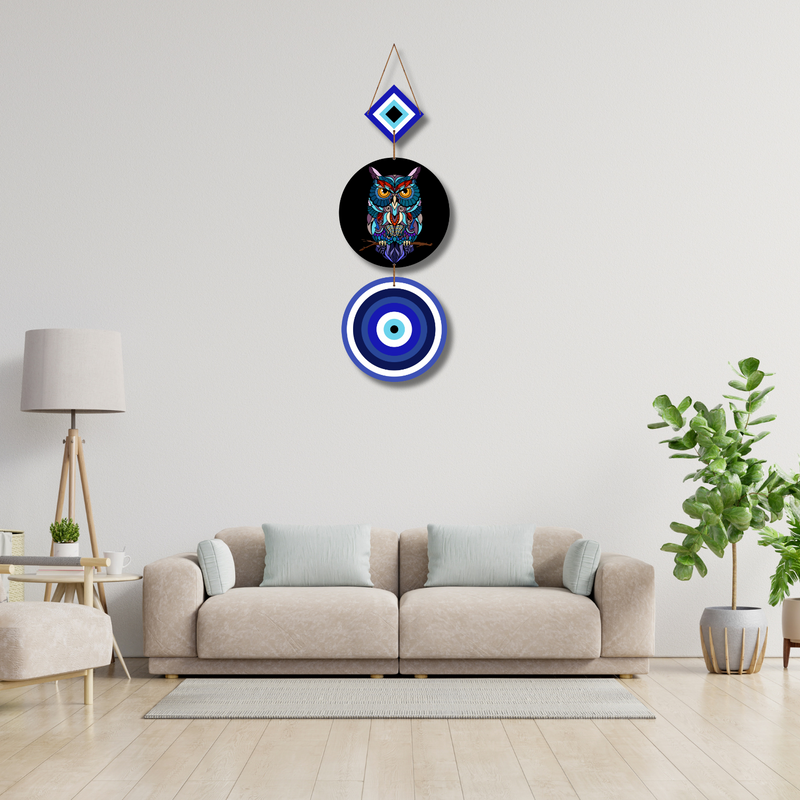 "Mystic Owl & Evil Eye" Wall Hanging