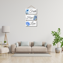 "Faith, Hope & Love" Wooden Wall Hanging - ICraft asia
