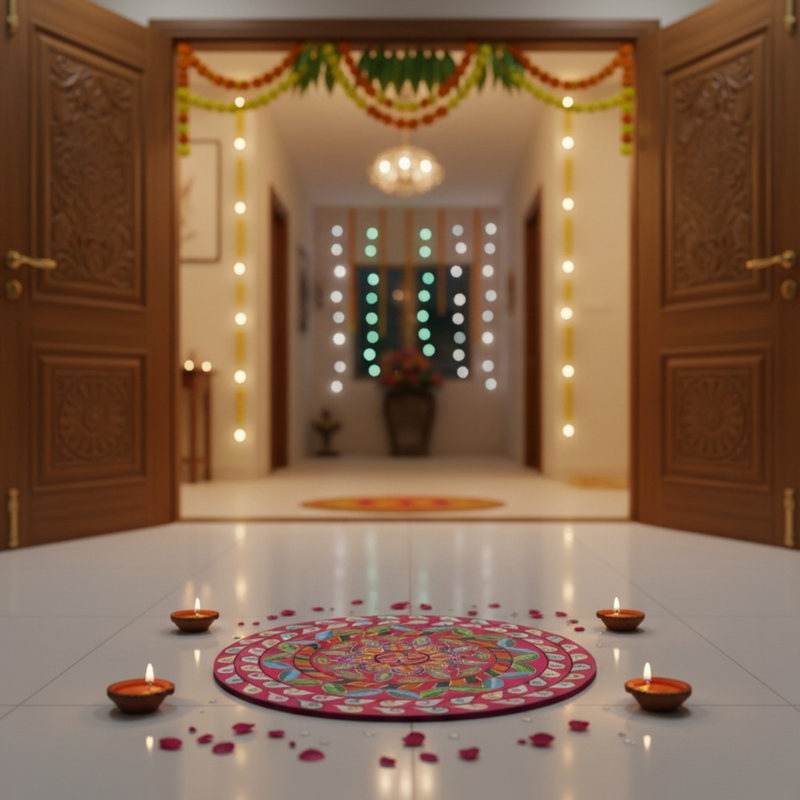 3D MDF Spiral Leaf Mandala Rangoli