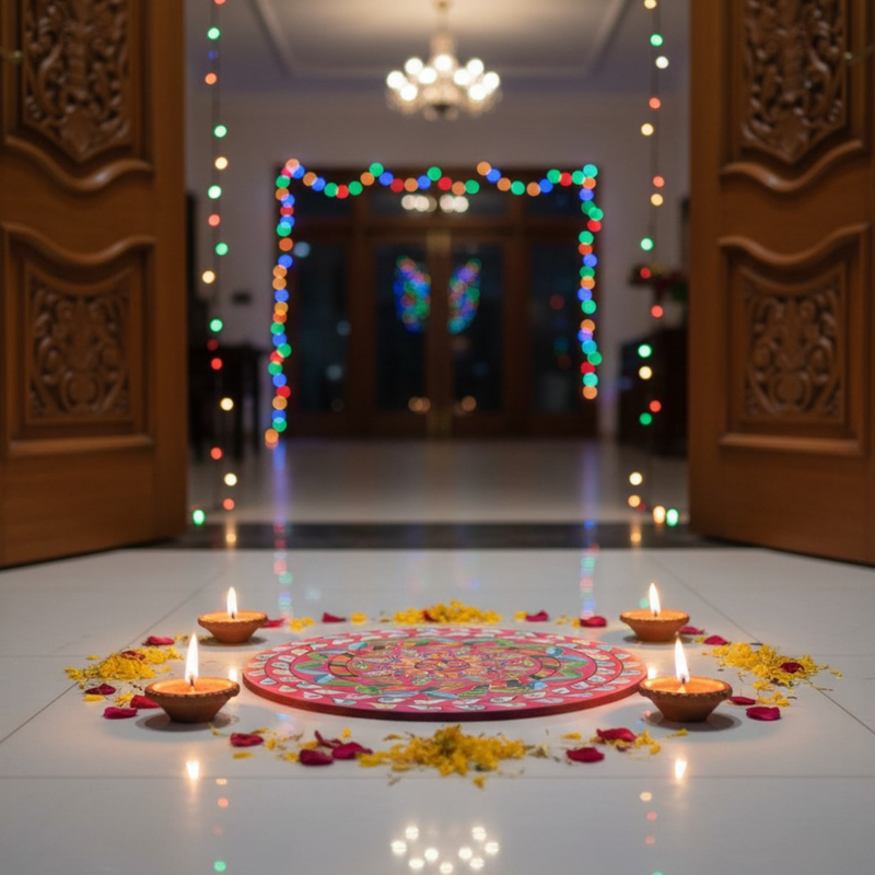 3D MDF Spiral Leaf Mandala Rangoli