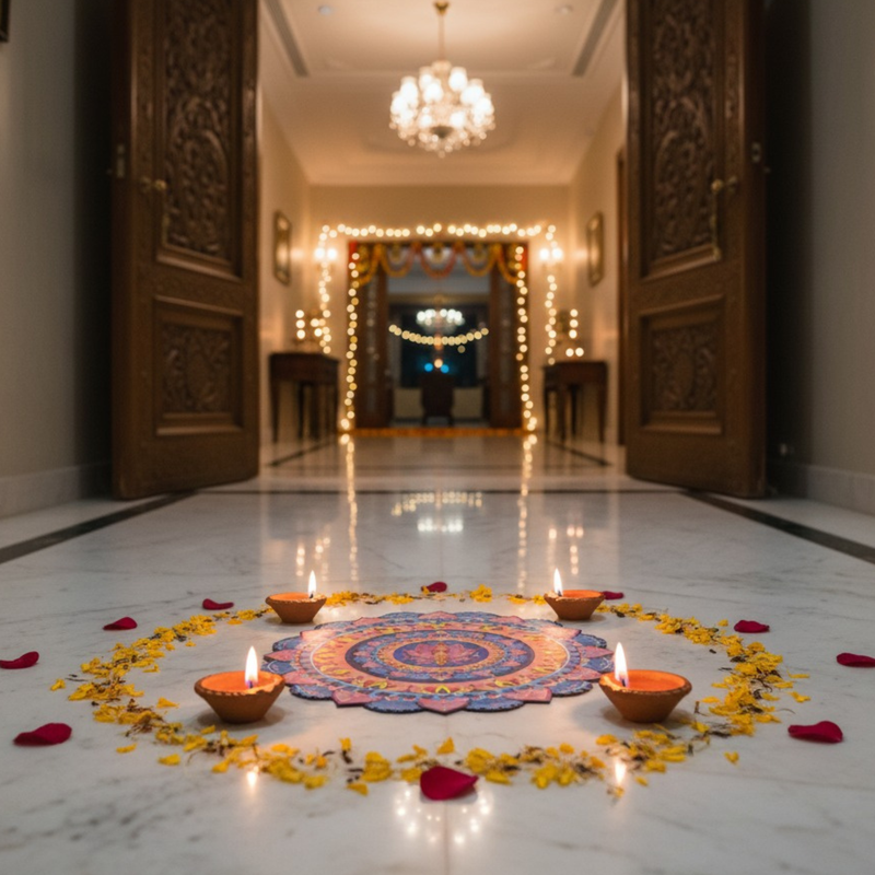3D MDF Lotus Mandala Rangoli