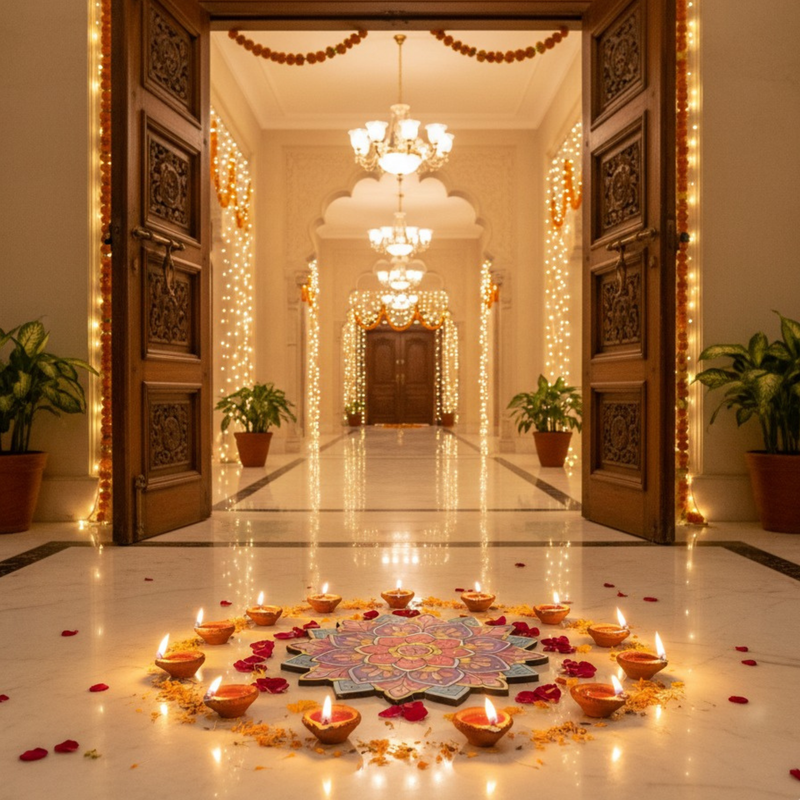 3D MDF Lotus Petal Mandala Rangoli