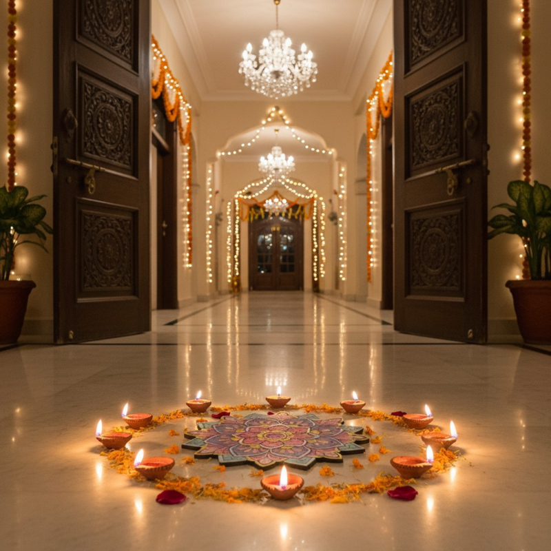 3D MDF Lotus Petal Mandala Rangoli