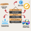 "Be Positive, Dream Big, Be Kind, Work Hard, Stay Humble, Keep Smiling" Wall Hanging - ICraft asia