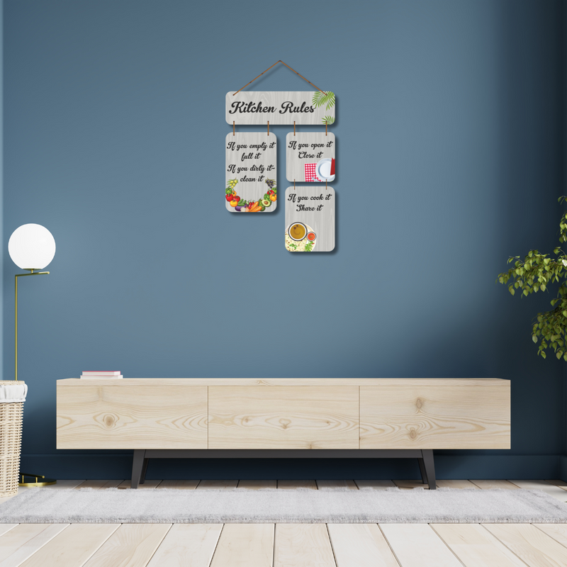 "Kitchen Rules – Served with Love" Wall Hanging