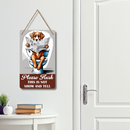Funny Dog Toilet Reminder Wall Hanging