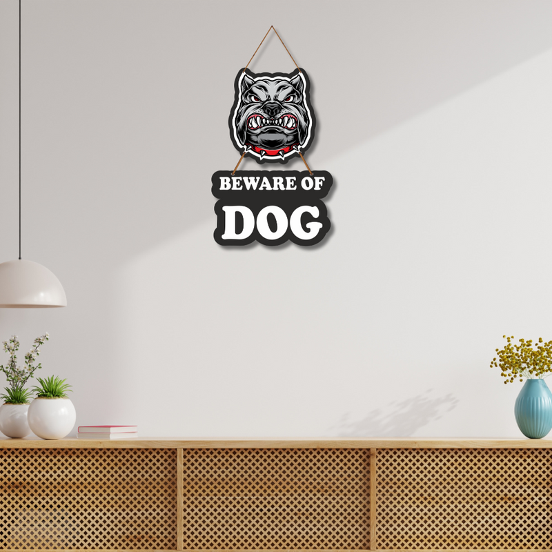 Beware of Dog Wooden Hanging Sign