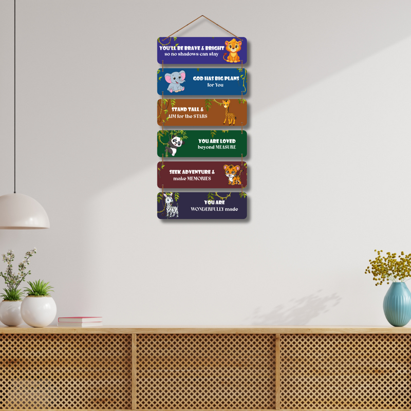 Jungle Wisdom – Kids’ Motivational Wall Hanging