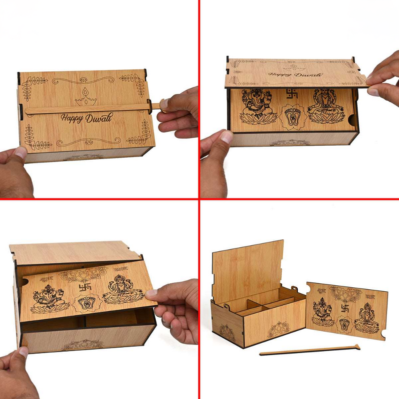 Wooden Dry Fruit Box (Empty Box) | Festive Box