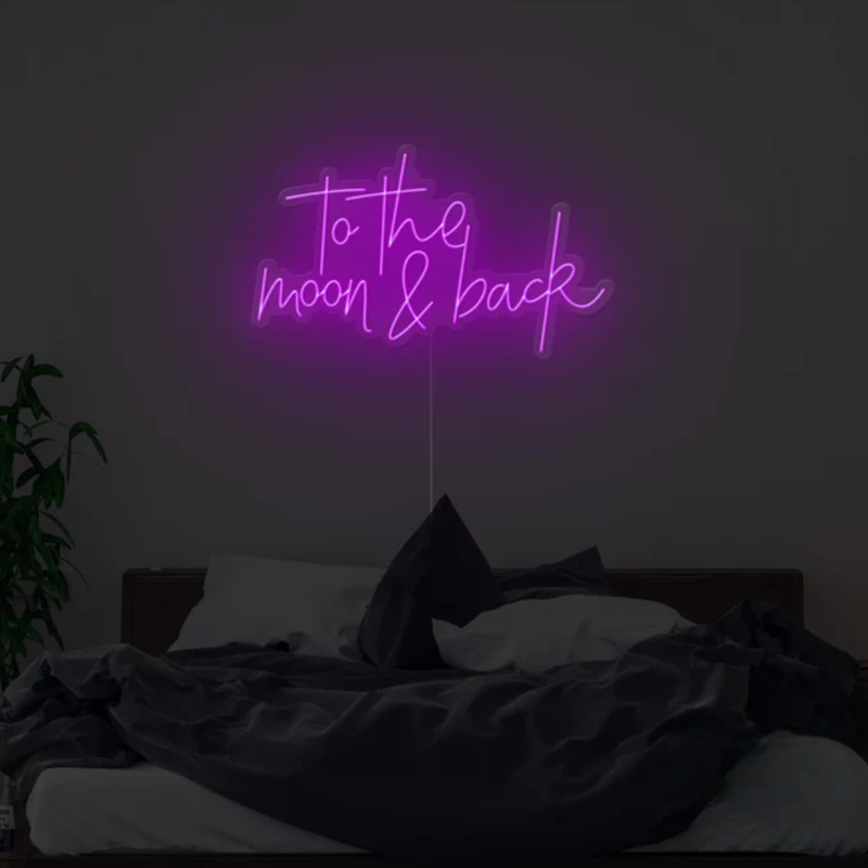 To The Moon And Back Neon Sign