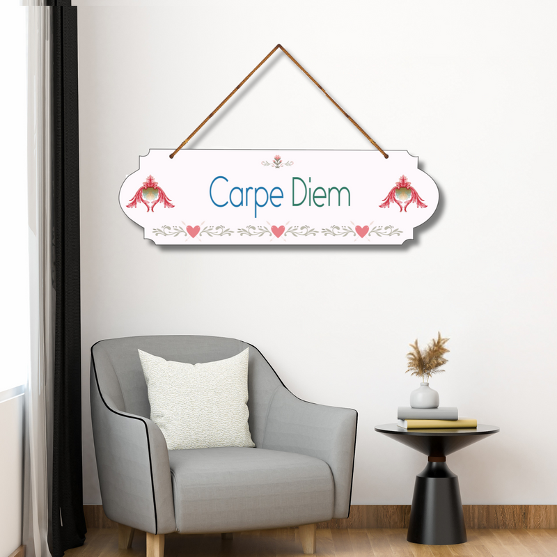 "Carpe Diem Wood  Colorful Wall or Door Hanging"