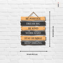 "Be Positive, Dream Big, Be Kind, Work Hard, Stay Humble, Keep Smiling" Wall Hanging - ICraft asia
