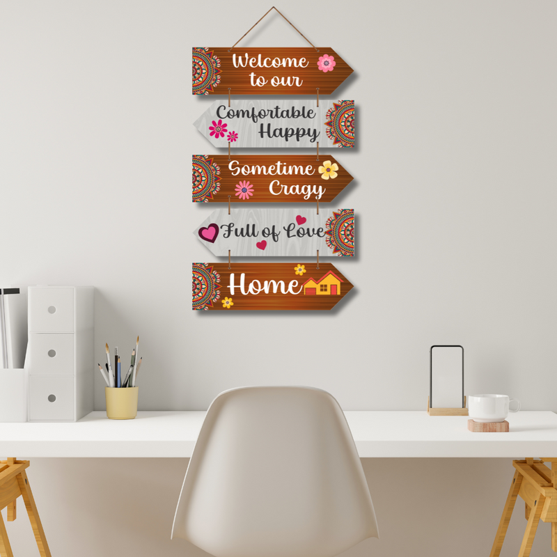 "Welcome to Our" wooden wall hanging