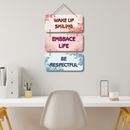 "Wake Up Smiling" wooden wall hanging - ICraft asia
