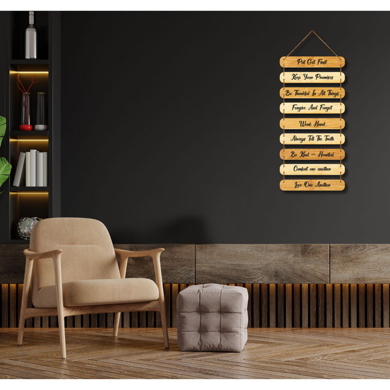 "Put got first keep your promises" Wall Hanging