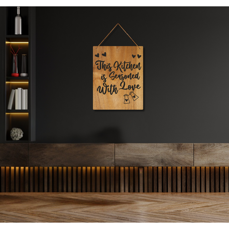 "This kitchen is seasoned with love"  Wall Hanging