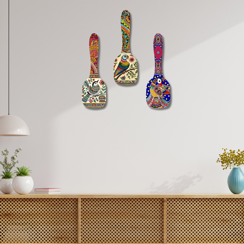 Madhubani Art Wooden Wall Hanging