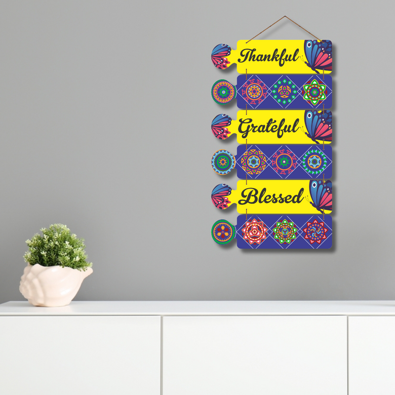 "Thankful" wooden designer wall hanging