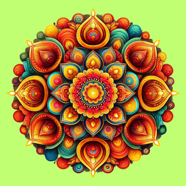 Radiant Diya Mandala Wall Decor