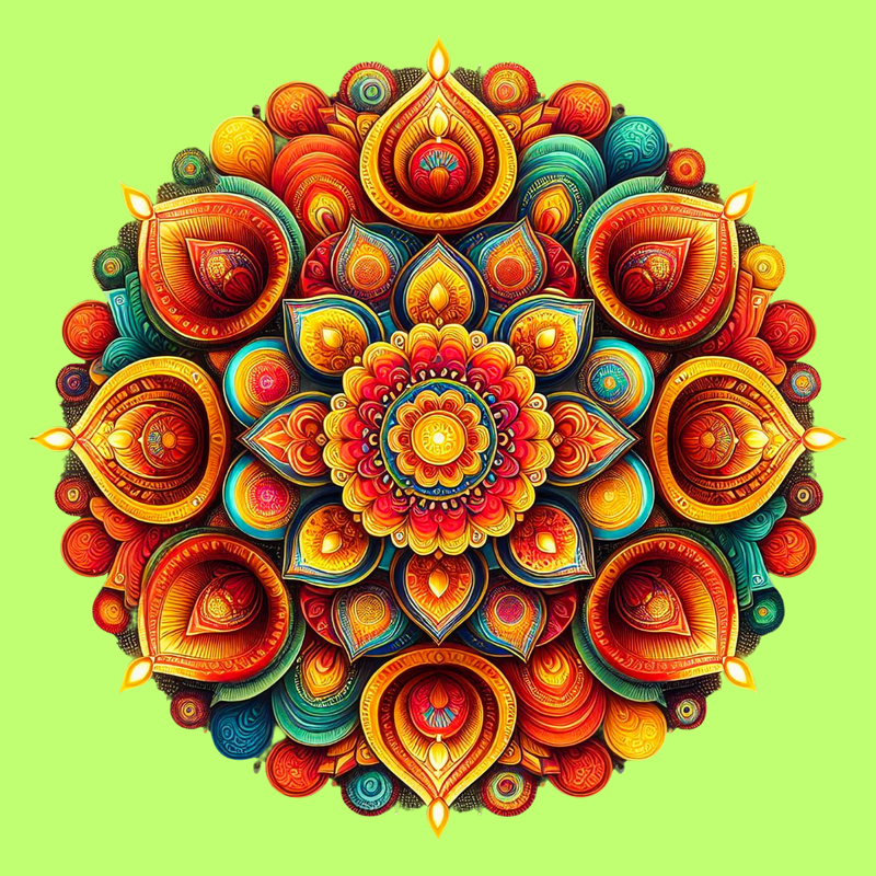 Radiant Diya Mandala Wall Decor