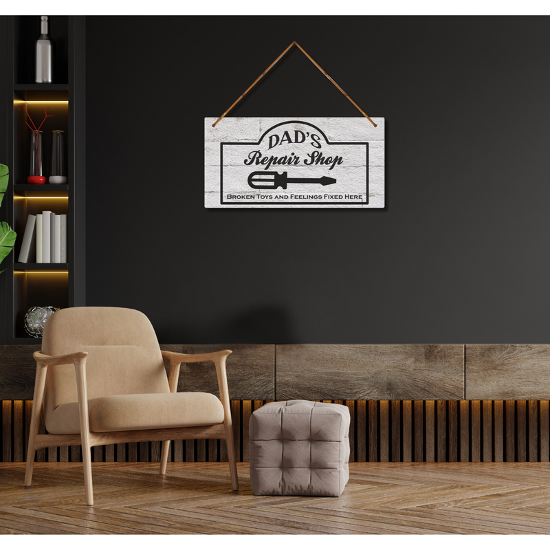 "Dad’s Repair Shop – Heart & Handy Fixes"-Wall Hanging