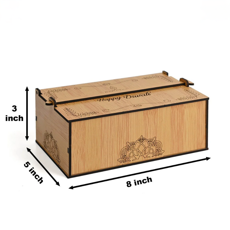 Wooden Dry Fruit Box (Empty Box) | Festive Box