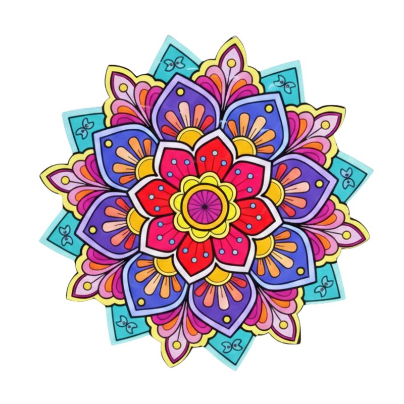 3D MDF Lotus Petal Mandala Rangoli