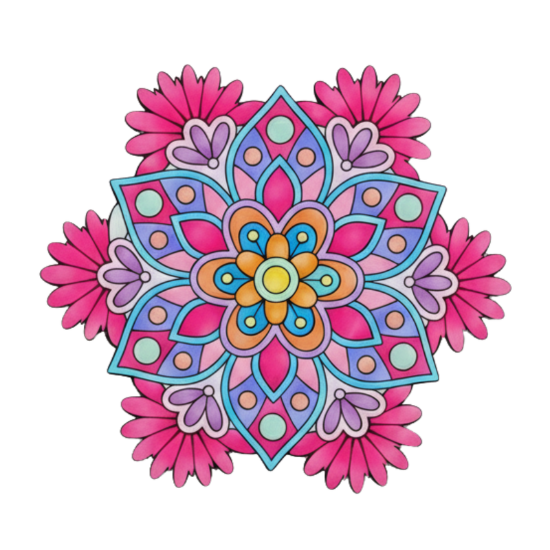 3D MDF Floral Mandala Rangoli