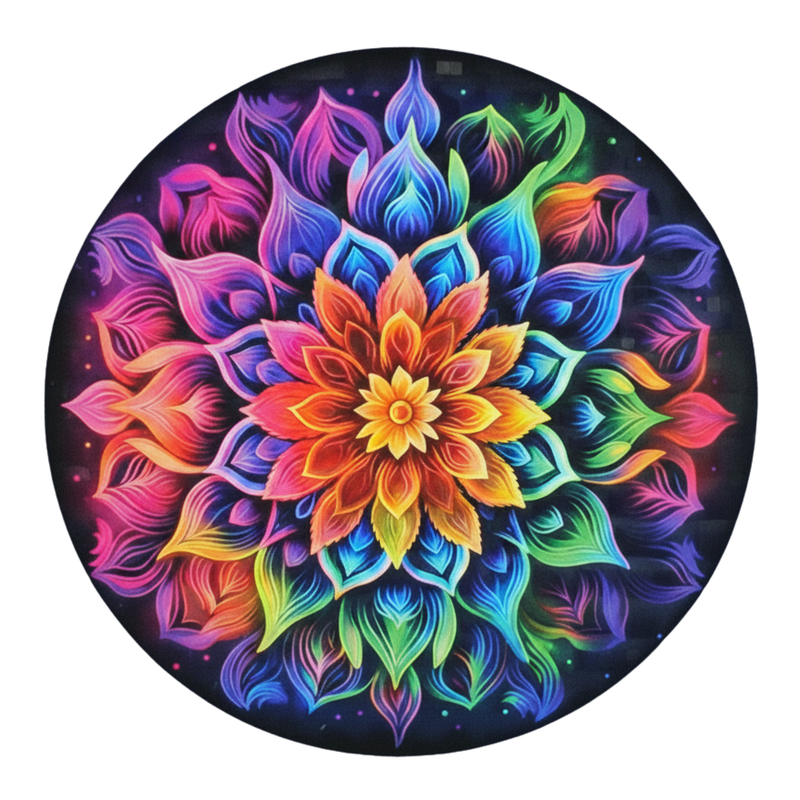3D MDF Rainbow Lotus Rangoli