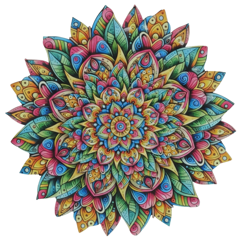 3D MDF Peacock Feather Lotus Rangoli