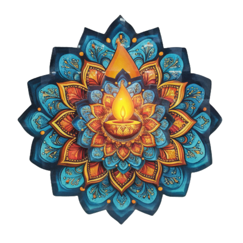 3D MDF Diya Mandala Rangoli