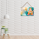 Shakti Ganapati Dhyan Mantra Wooden Wall Hanging