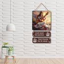 Saraswati Mahābhāge Vidye Wooden Wall Hanging