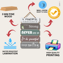 "4 Powerful Thoughts: Stay Strong, Never Give Up, Be Grateful, Keep Smiling" Wall Hanging - ICraft asia