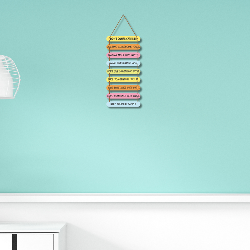 Keep Life Simple Motivational Wall Hanging