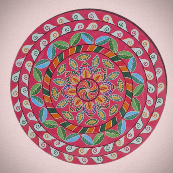 3D MDF Spiral Leaf Mandala Rangoli