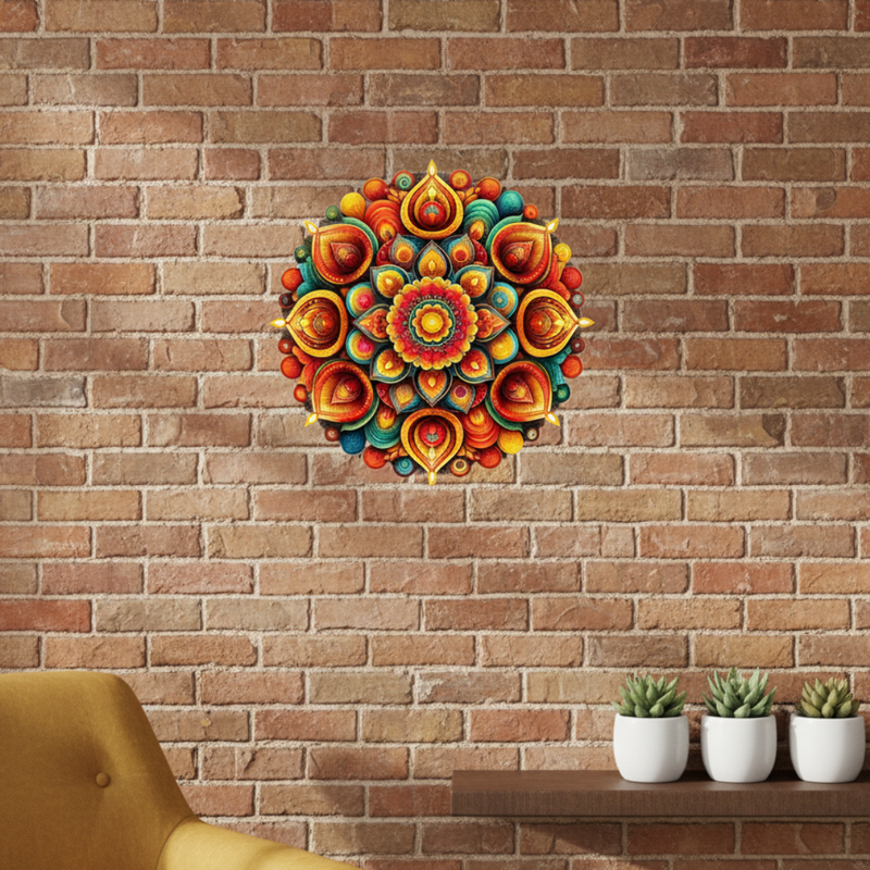 Radiant Diya Mandala Wall Decor